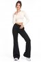 Black Women's Two-Thread Relaxed Fit Wide Leg Sweatpants - 2