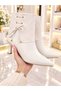 Thin Heel Boots with Hanging Elastic Accessories - 3
