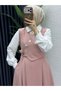 Women's Hijab Crepe Fabric Rose Color Double Set - 3