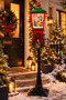 Can-Süs Large Size Illuminated and Sound-Activated New Year's Street Lamp – Decorative Lantern with Winter House Figure and Snow Effect