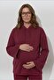 Avelia Pregnant and Maternity Hooded Wide Sleeve Sweatshirt Ribbed Stitched Drawstring Waist Tracksuit Set - 3