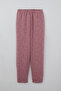 Girl's Pajama Set with Apple Pattern and Elastic Waistband, 9-12 Years Old, Dried Rose - 3