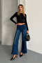 Women's Elastic Waist Flexible Comfortable Fit Wide Leg Pants - 5