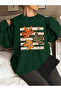 Sonbahar Mix Printed Oversize Cotton Basic Sweatshirt