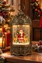 Can-Süs Vintage Illuminated Christmas Lantern – Snow Effect Decoration with Santa Claus & Deer Figures