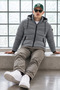 Men's Sports Hooded Winter Gray Puffer Jacket - 6