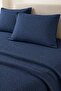 Mosaic Geometric Patterned Double Bedspread Set Dark Navy Blue 240×260 cm – 2 Pillows - 3