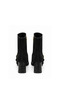 Genuine Leather Double Buckle Heeled Women's Boots 346 Black Suede (Black Suede) - 8