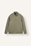 Boxy Fit High Collar Scuba Fabric Long Sleeve Basic Sweatshirt E9363Ax26Au