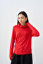 Women's Pipe Collar T-Shirt Red - 2
