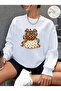 Sonbahar Mix Printed Oversize Cotton Basic Sweatshirt
