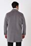 Comfort Fit Wool Gray Double-Breasted Coat with Side Pockets Ka 096 - 7