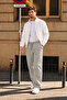 3 Threaded Side Piping, Adjustable Bagg Men's Stone Sweatpants with Stopper on the Legs - 5