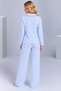 Women's Floral Patterned Baby Collar Buttoned Long Sleeve Muslin Pajama Set - 4