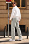 3 Threaded Side Piping, Adjustable Bagg Men's Stone Sweatpants with Stopper on the Legs - 6