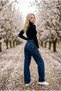 Navy Blue Miya Women's High Waist Wide Leg Loose Fit Comfort Lycra New - 4
