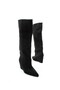 Brunella Women's Pointed Toe Black Suede Wedge Heel Boots - 4