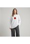 Nubarco White Oversize Wide Cut Long Sleeve 100% Cotton Summer Printed Tshirt