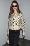 Pureza women's round neck long sleeve buttoned soft textured regular fit knitwear ecru/black sweater