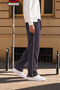 3 Threaded Side Piping Adjustable Bagg Men's Anthracite Sweatpants with Stopper Cuffs - 4