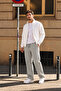 3 Threaded Side Piping, Adjustable Bagg Men's Stone Sweatpants with Stopper on the Legs - 8