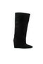 Brunella Women's Pointed Toe Black Suede Wedge Heel Boots - 3