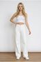Miya White Women's High Waist Wide Leg Loose Fit Comfort Lycra New - 3