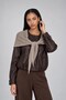 Shallı bomber leather jacket dark brown - 2