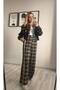 Vintage Naturel Written Black Plaid Top and Bottom Set - 3