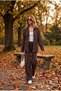 Women's Soft Textured Suede Jacket and Pants Set - 8