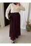 Elastic Waist Gipeli Skirt - 0084 - Plum - 2