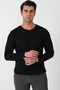 Comfort Fit Shoulder Model Long Sleeve Flexible Cotton Black T-Shirt Ts 933