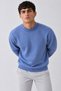Men's Semi-Throat Collar Plain Pattern Casual Daily Lilac Sweater - 3