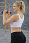 Thick Strap Crop Tank Top with Internal Silicone Fitness-Pilates Sports Tank Top - 2