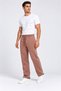 Loose Fit Comfortable 3-Thread Fabric with Stopper and Side Piping Baggy Men's Brown Sweatpants - 8