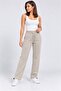 Women's Baggy Beige Women's Sweatpants with Side Piping and 3-Thread Rastered Stopper Legs