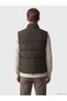 Ozmarka New Season Khaki Regular Fit Stand Collar Men's Puffer Vest - 4