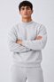 Men's Semi-Throat Collar Plain Pattern Casual Daily Light Gray Sweater - 2