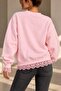 Lace Detailed 3 Thread Embroidered Women's Sweatshirt My3535 - 3