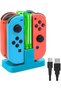 محطة شحن FYOUNG لوحدات التحكم Joy-Con الخاصة بجهاز Switch OLED - محطة شحن مع كابل USB من النوع C - أسود