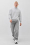 Men's High Collar Basic Plain Comfortable Cut Light Gray Sweater - 3