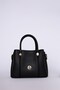 Textured Shoulder and Hand Bag Black