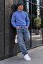 Men's Stand Collar Fit Winter Knitwear Lilac Sweater - 6