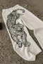 Gray Melange Leopard Wide Leg Unisex Harajuku Y2K Sweatpants - 2