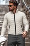 Men's Zippered Pocket Cream Puffer Jacket