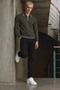 Men's Long Sleeve Polo Collar Khaki Sweater - 3
