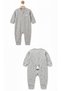 Baby Boy 3-24 Months Zebra Patterned Zippered Jumpsuit Gray - 6
