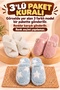 Advantageous 3-Piece Package Winter Plush Patterned Silent Orthopedic Sole Dowry Guest House Slippers Set - 4