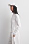 Zippered Stretch Blouse White - 4