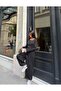 Women's Black Crew Neck Elastic Cuff Blouse and Pants Two-Piece Set - 6